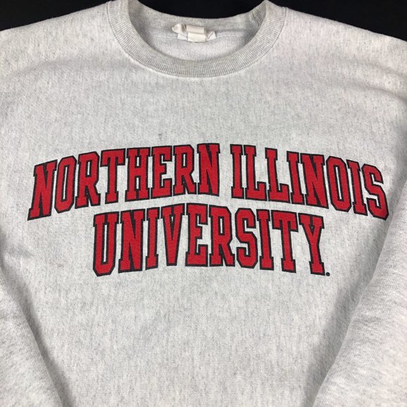 Champion Reverse Weave Northern Illinois Sweatshirt Adult Medium Grey Crewneck - Picture 6 of 14
